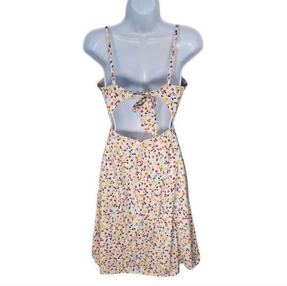 0002 Tommy Hilfiger TH Floral Spaghetti Strap Tie Back Sundress White Size 2 - Picture 3 of 14